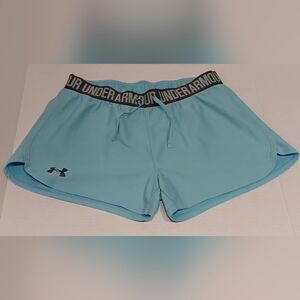 UNDER ARMOUR Women's Aqua Athletic Shorts with Branded Waistband